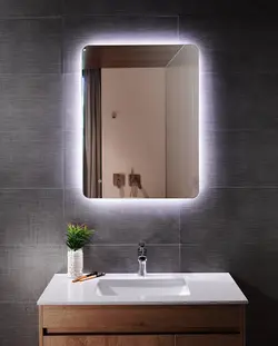 آینه تاچ (لمسی) و ضدبخار بک لایت مستطیل 50 *70 مناسب سرویس روشویی و اینه کنسول