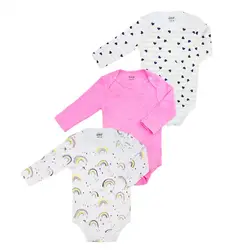 پک زیر دکمه آستین بلند سه عددی ماماس اند پاپاس Mamas&Papas رنگین کمان