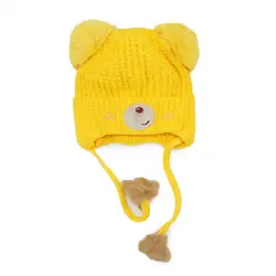 کلاه بافت بند دار 2 پوم خرسی