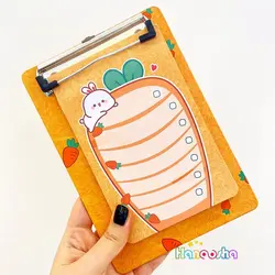 تخته شاسی طرح هویج سایز A5 به همراه کاغذ چک لیست