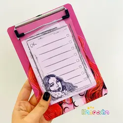 تخته شاسی طرح دختر پاییز سایز A5 به همراه کاغذ چک لیست