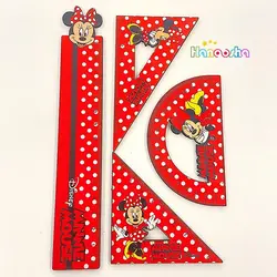 ست خط کش گونیا و نقاله چوبی طرح میکی موس | Mickey Mouse