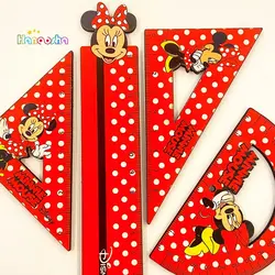 ست خط کش گونیا و نقاله چوبی طرح میکی موس | Mickey Mouse