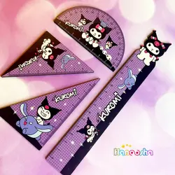 ست خط کش گونیا و نقاله چوبی کورومی kuromi