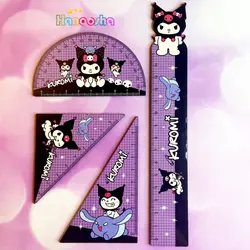 ست خط کش گونیا و نقاله چوبی کورومی kuromi