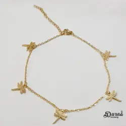پابند استیل سنجاقک طلایی