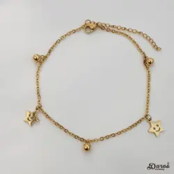 پابند ستاره خندان و گوی طلایی استیل