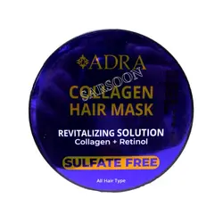 ماسک مو با آبکشی فاقد سولفات آدرا حاوی کلاژن و رتینول 400 میلی لیتر Adra sulfate-free rinse-off hair mask containing collagen and retinol