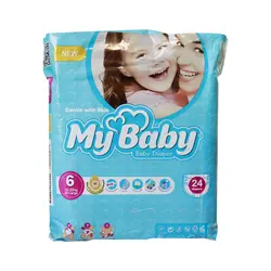 پوشک سایز 6 مای بی بی (15 تا 25 کیلوگرم) حاوی عصاره بابونه 24 عدد My Baby Size 6 Baby Diaper With Chamomile Extact 24 Pcs