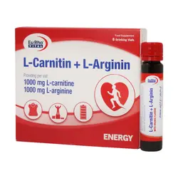 ویال ال کارنیتین و ال آرژنین یورویتال 6 عدد Eurho Vital L Carnitin And L Arginin 6 Drinking Vials