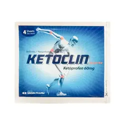 چسب کتوکلین پلاستر کتوپروفن سین سین فارم 4 عدد Sinsin Pharm ketoclin plaster 4 Pcs