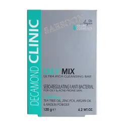پن شوینده ضد جوش اویلی میکس دکاموند کلینیک Decamond Clinic Oily Mix Ultra Rich Cleansing Bar 120 g