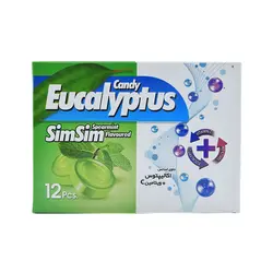آبنبات مکیدنی اکالیپتوس سیم سیم 12 عددی نعنایی Sim Sim Candy Eucalyptus 12 Pcs
