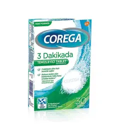 قرص تمیز کننده دندان مصنوعی کورگا COREGA حاوی عصاره نعناع بسته 30 عددی