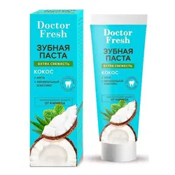 خمیر دندان روسی دکتر فرش Doctor fresh طراوت فوق العاده عصاره نارگیل 75 میل