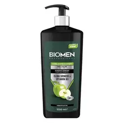 شامپو بیومن BIOMEN ELMA SIRKESI + VITAMIN B3 حاوی سرکه سیب و ویتامین B3 مناسب موهای چرب 1000 میل