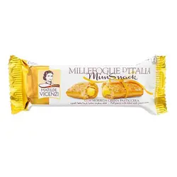 شیرینی پفی مفز دار ماتیلدا ویچنزی ایتالیا MATILDE VICENZI mille foglie mini snack  با مغز کرم وانیلی مینی اسنک 25 گرم