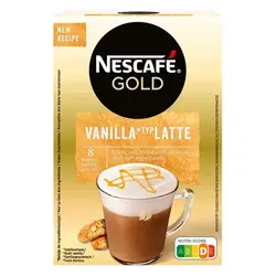 قهوه فوری NESCAFE GOLD Vanilla Latte نسکافه گلد وانیل لاته بسته 8 عددی