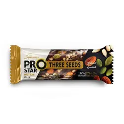 نات بار سه مغز پرواستار PRO STAR THREE SEEDS حاوی بادام درختی ، تخمه کدو ، تخمه افتابگردان 25 گرم