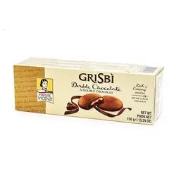 کوکی شکلاتی گریسبی ماتیلدا ویچنزی MATILDE VICENZI grisbi double chocolate دابل چاکلت با مغز کرم کاکائو 150 گرم