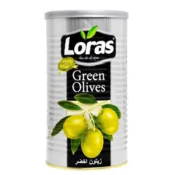 زیتون سبز لوراس Loras با هسته قوطی 1300 گرم