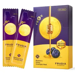 ماسک لب شبانه فرودیا Frudia Blueberry Honey Mask با عصاره عسل و بلوبری 20 ساشه در 5 میل