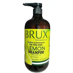شامپو سر بدون نمک بروکس Brux Lemon عصاره لیمو مناسب موهای چرب 1000 میل