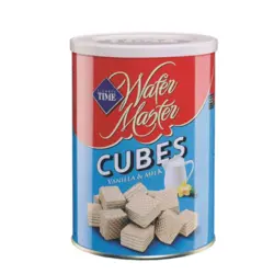ویفر تایم مکعبی TIME Master CUBES شیر و وانیل 220 گرم
