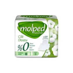نوار بهداشتی مولپد Molped Pure & Soft سایز نرمال 8 عدد