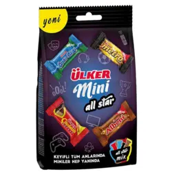 بسته ی میکس شکلات اولکر Ulker mini All star وزن 91 گرم