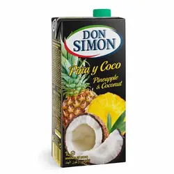 آبمیوه طبیعی اسپانیایی دان سایمون Don Simon PINEAPPLE-COCONUT ترکیبی از نارگیل و آناناس 1لیتر