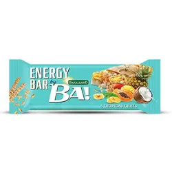 انرژی بار باکالند BAKALAND با میوه های استوایی خشک و لایه ویژه طعم ماست محصول لهستان 40 گرم