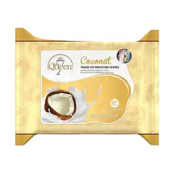 دستمال مرطوب آرایشی سون کوئین Queen 7 Coconut مناسب پوست خشک بسته 27 عددی