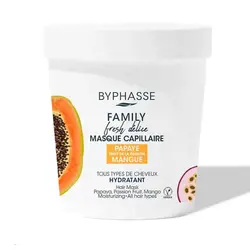 ماسک مو اسپانیایی بایفاس Byphasse حاوی عصاره پاپایا،پشن فروت و انبه مناسب انواع مو 250 میل