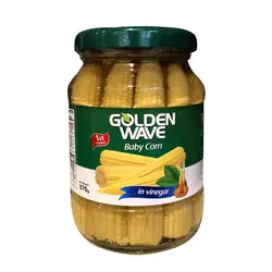 بیبی کورن گلدن وی Golden Wave Baby Corn با سرکه طبیعی 370 گرم
