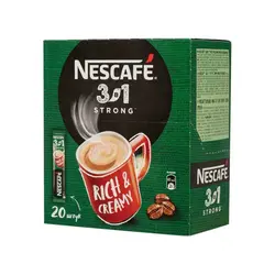 قهوه فوری روسی 3 در1 نسکافه NESCAFE STRONG حجم 14.5 گرم بسته 20 تایی