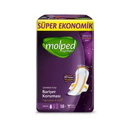 نوار بهداشتی مولپد ویژه شب Molped Super Night سایز بلند بسته 18 عددی