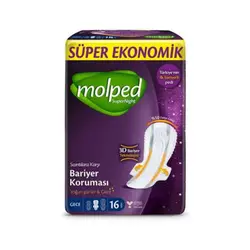 نوار بهداشتی مولپد ویژه شب Molped Supernight Ultra Gece سایز خیلی بلند بسته 16 عددی