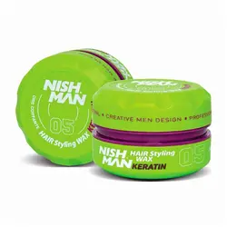 ماسک مو آلمانی کراتین نیشمن NISHMAN Hair Styling Wax 05 Keratin حجم 150 میل