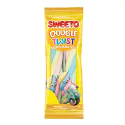 مارشمالو سویتو Sweeto Double Twist با طرح پیچ خوردگی رنگین کمان 23 گرم