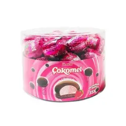 شکلات پذیرایی ULKER Cokomel cilekli اولکر چوکومل با مغز مارشمالو توت فرنگی 180 گرم