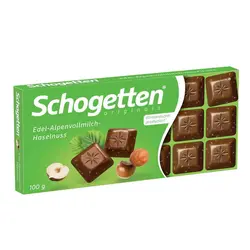 شکلات تخته ای آلمانی شوگوتن Schogetten Chocolate With Hazelnuts با کرم شیری و فندق 100 گرم