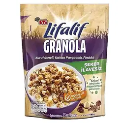 اتی لیفالیف Eti Lifalif granola  گرانولا جو دوسر با آلبالوی خشک، تکه های شکلات و فندق 200 گرم