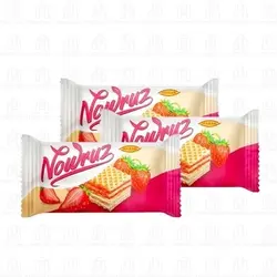 ویفر پذیرایی فله نور‍وز هاسار Nowruz Hasar  با طعم توت فرنگی و شیر