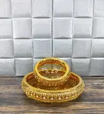 ست 6 عددی پیاله و پیش دستی شیشه ترک طلایی نگین کوب کد2139