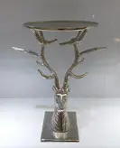 شیرینی خوری لبه دار آلمینیومی طرح گوزن سیلور مات