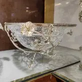 میوه/آجیل خوری شیشه ترک برنجی ارکیده