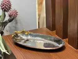 دیس بیضی استیل_برنج بنفشه ساخت هند کد2052