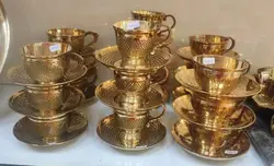 فنجان و نعلبکی برنجی هندی