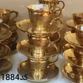 فنجان و نعلبکی برنجی هندی